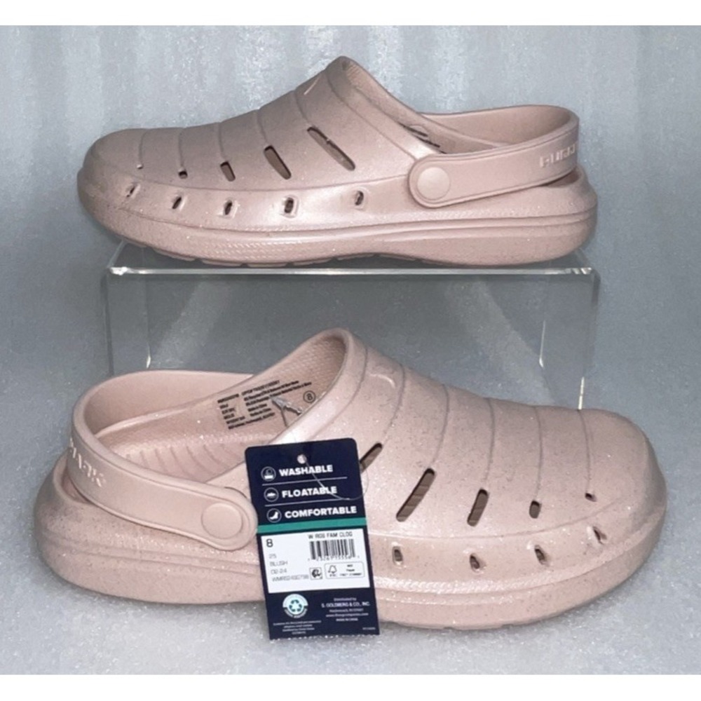 Rugged Shark Women's Comfort‎ Eva Clog Sandals Baby Pink w/ Glitter Size 8 NEW